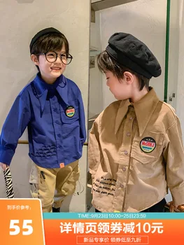 

Boy's Long-Sleeved Corduroy Shirt 2020 New Autumn Thick Shirt Big Boy Korean Style Shirt Autumn