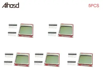 

5PCS/LOT 84X48 5110 LCD Module With Backlight RED PCB For Arduino For Nokia