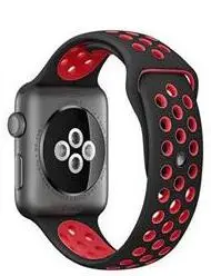 black red Ремешок для apple watch 42 мм 38 мм 40 мм 44 мм резиновый спортивный ремешок для iwatch 4 3 2 1 серия 5 - Цвет ремешка: black red