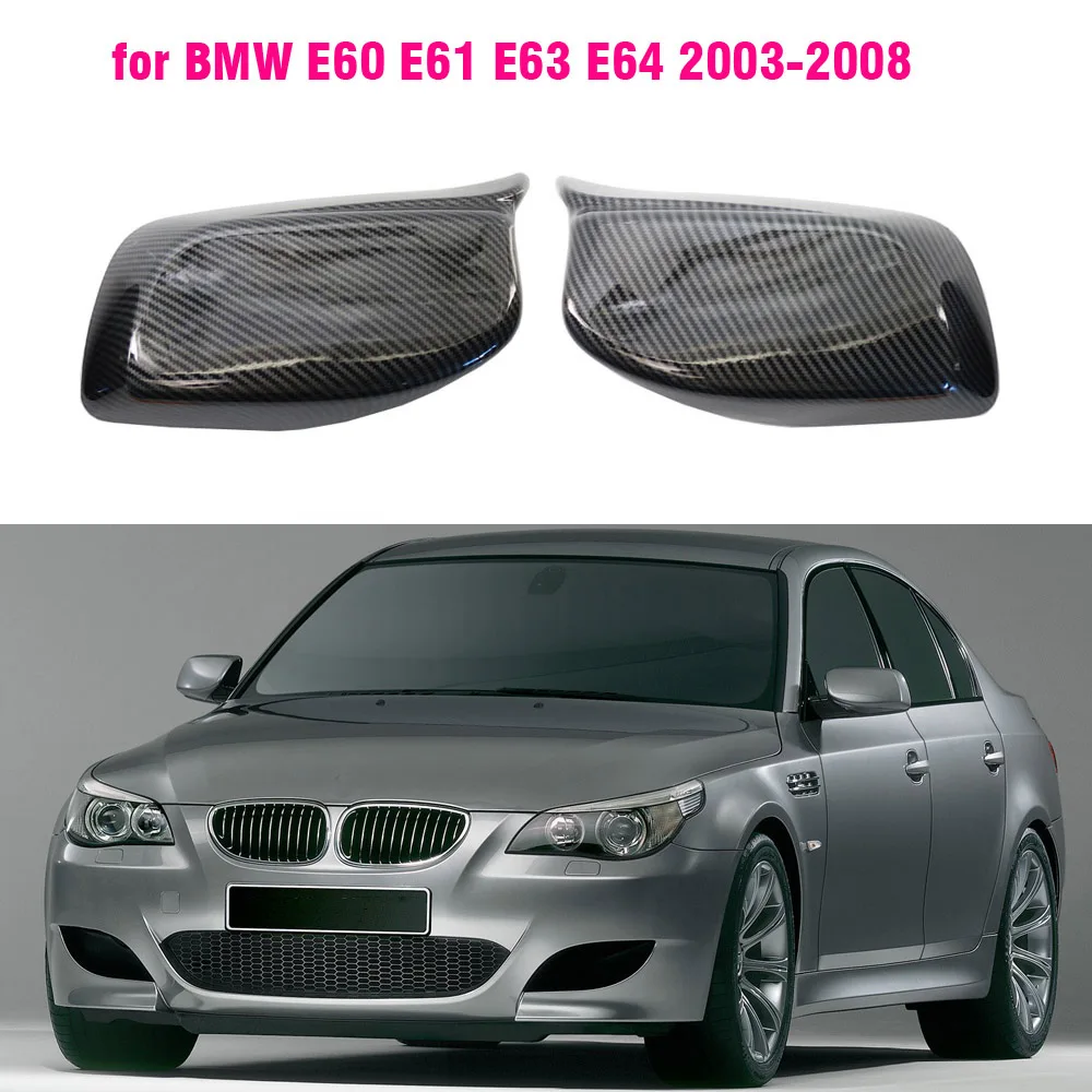 SODIAL Carbon Espejo Retrovisor De Fibra Tiras Anti-Frotamiento Protector para BMW E60 F10 F07 F01 5 Series 5Gt Accesorio del Coche Tira De Colisión