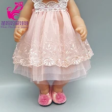 Розовое платье с подштанниками для новорожденных, 18 дюймов, 43 см, одежда для куклы для мальчиков и девочек, рубашка и джинсовые штаны, 18 дюймов, 45 см