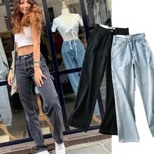 

Jenny&Dave Boyfriend Jeans Vintage Mom Jeans Woman England Ins Blogger Washed Loose High Waist Cargo Denim Pants For Women