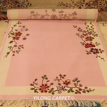 YILONG 4'x6' антикварный ковер ручной работы розового цвета китайский художественный Декор шерстяной китайский ковер(TJ016S4x6