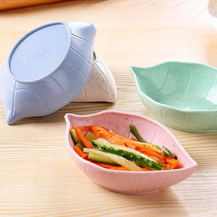 10 PCs Wheat Straw Plate Japanese Style Tableware Vinegar Dish Sauce Dish Bone Plate for Dish Snacks Plates