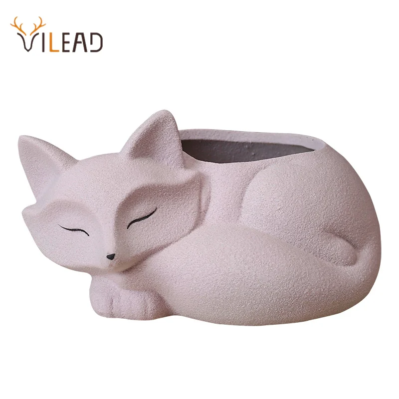 Керамический горшок для растений лиса животные искусство ваза цветов домашний