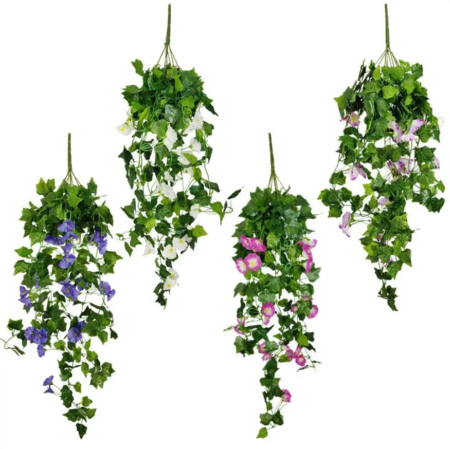 

4pcs Artificial Morning glory Vine Haning For Flower Arrangem Plant Wall Wedding Party Arch Home Garden Hotal Decoration