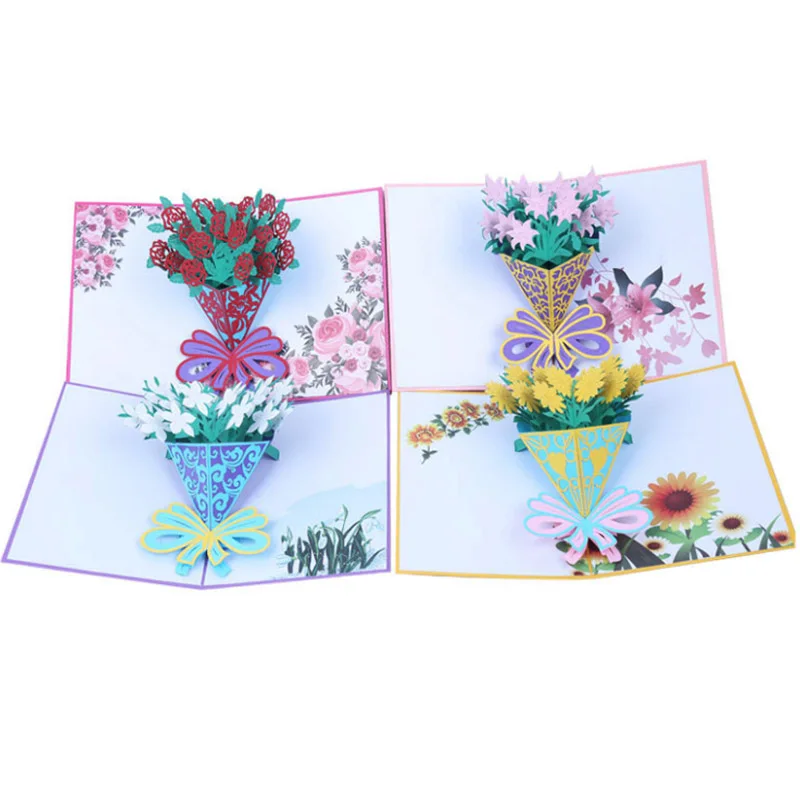 1 шт. открытка для поздравительных открыток с цветами розы|Открытки и