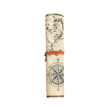 

Fashion Pirate Style Simple Rolled Pen Bag Leather Pen Case Vintage Retro Portable Office Supplies School Stationary