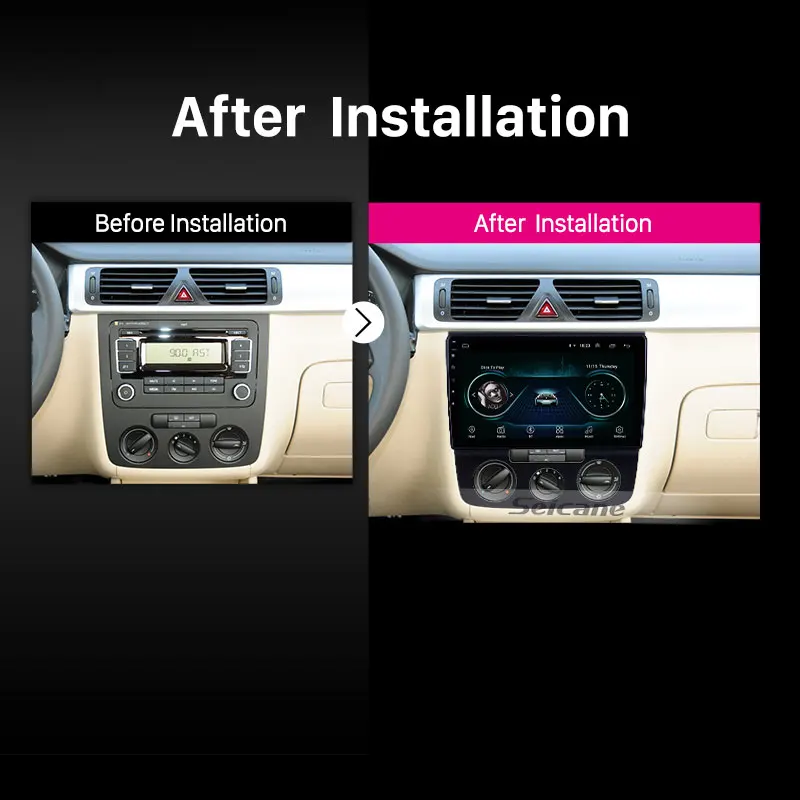 Seicane Android 9,1 Автомобильный gps Радио 10," для 2006-2010 VW Volkswagen Bora Руководство A/C HD сенсорный экран Поддержка Carplay камера заднего вида