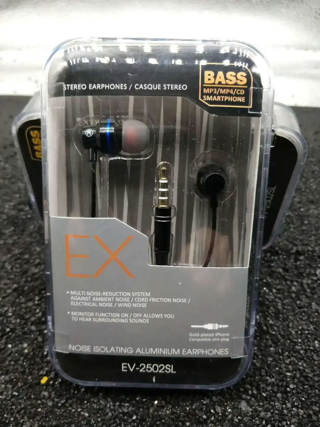 black with package Наушники с металлическим сабвуфером, наушники-вкладыши, проводные наушники 3,5 мм с микрофоном для смартфонов iPhone 11 Xiaomi huawei - Цвет: black with package