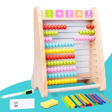 Детские деревянные игрушечные счеты, обучающая игрушка для раннего обучения математике, наброски из бисера, головоломка для развития интеллекта, игрушка Монтессори