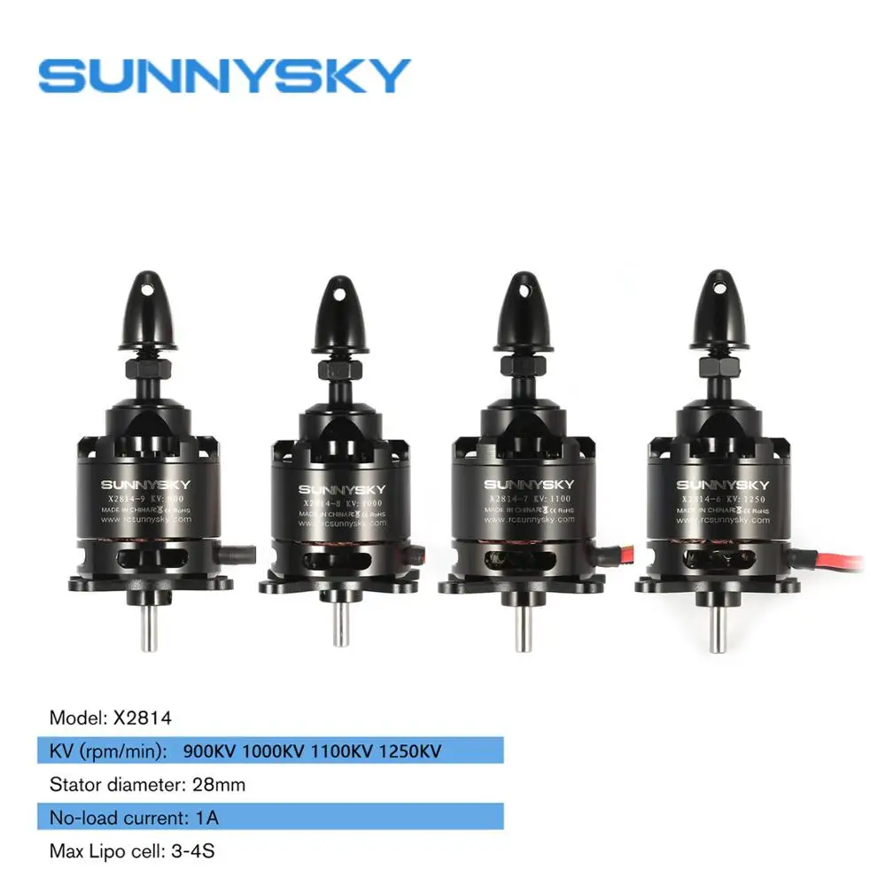 SUNNYSKY X2814 14P 900KV 1000KV 1100KV 1250KV RC мотор 3-4S бесщеточный двигатель для 1-1 5 кг самолета