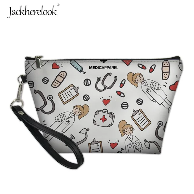 Jackherelook/женская сумка для макияжа с принтом в виде сердца для медсестры/доктора; женская нечешуя; малогабаритные сумочки-косметички; теплая косметичка для кормления; дорожная косметичка - Цвет: HM1151Z8