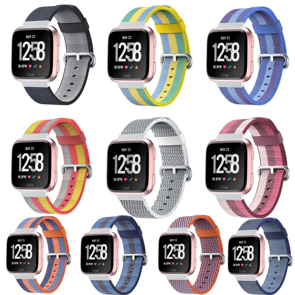 Тканый нейлоновый ремешок для Fitbit Versa/versa 2/versa lite ремешок на запястье correa ремешок для часов smart fitbitversa аксессуары для часов