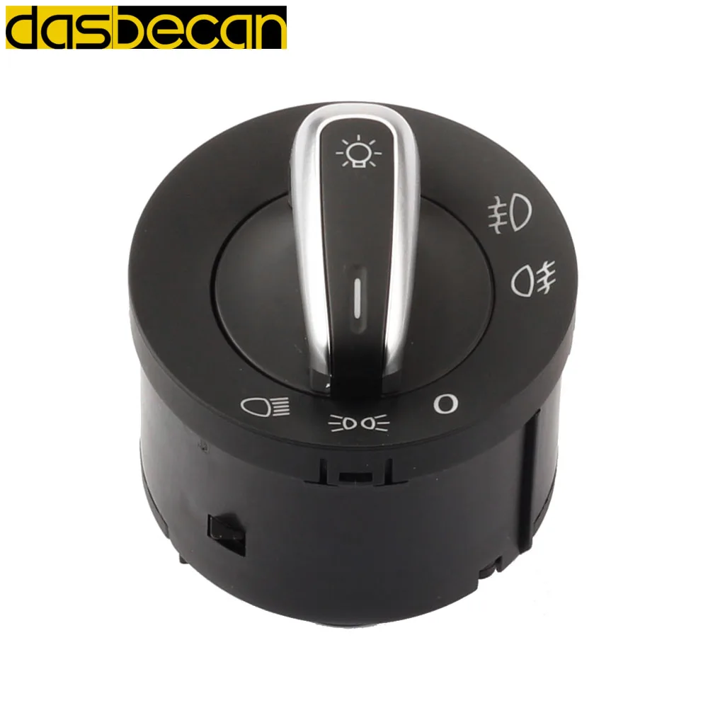 

Dasbecan Car Chrome Headlight Control Switch For Volkswagen Passat B5 B6 Touran Vw Golf 4 Jetta MK5 MK6 5ND 941 431A 5ND941431A