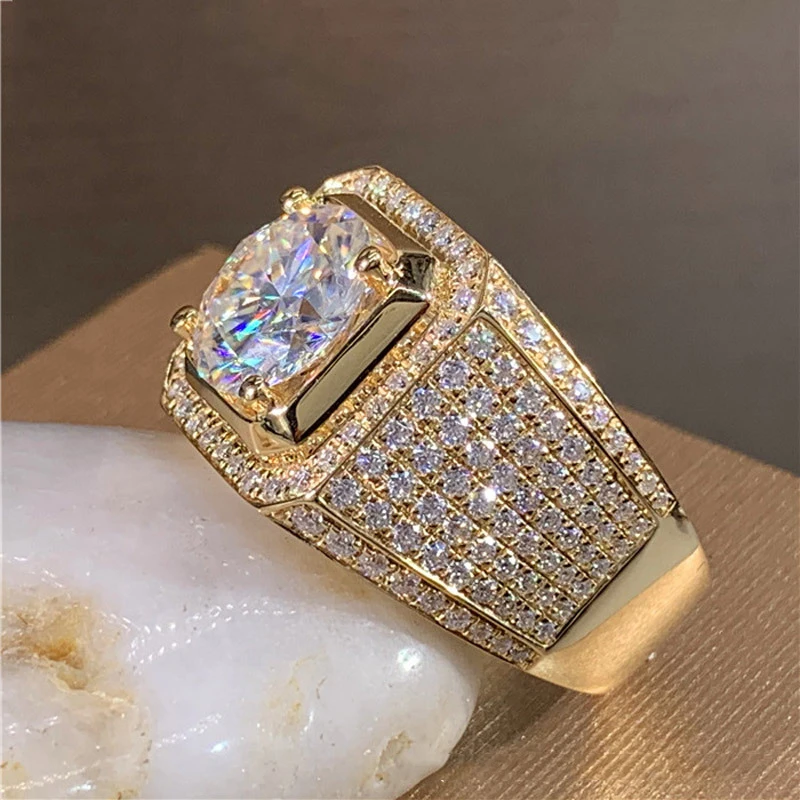 Shining White Zircon Round Stone Ring Vintage Gold Color Wedding Ring Male Female Fashion Crystal Engagement Rings For Women Men wedding rings,finger rings,fashion rings,engagement rings,zircon rings,fashion ring,couple rings,crystal rings,metal rings,stone rings