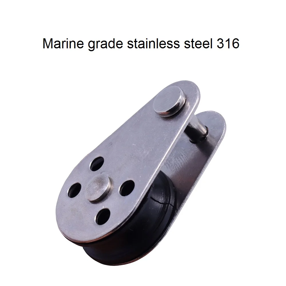 Jcbiz Doppia Fune Blocco In Acciaio Inox Resistente Hardware Doppia Ruota Girevole Attrezzature Sollevamento Ruota Fisso Pulley Per Filo Corda - Foto 10