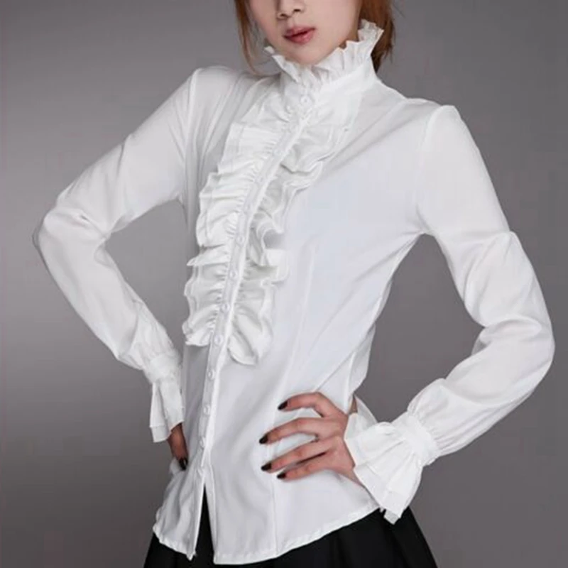 Elegant Women Office Lady Ol Shirt High 