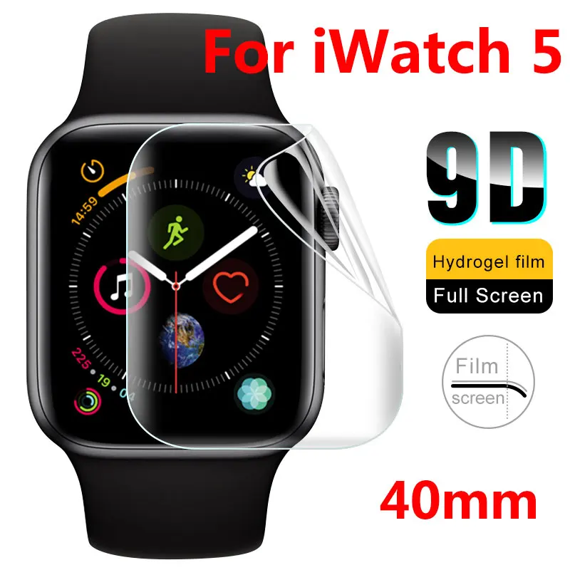 for iWatch 5 40mm Экран протектор для наручных часов Apple Watch 38 мм, 42 мм, 40 мм 44 9D гидрогель пленка из закаленного Стекло для наручных часов iwatch, 5/4/3/2/1 защитный Стекло пленка - Цвет: for iWatch 5 40mm