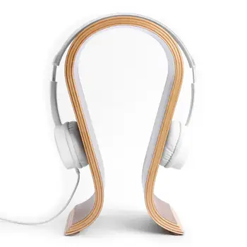 

Walnut Finish Wooden Headphone Stand Wide Scope of Application Simplicity Desktop Headset Display Rack Holder Hanger