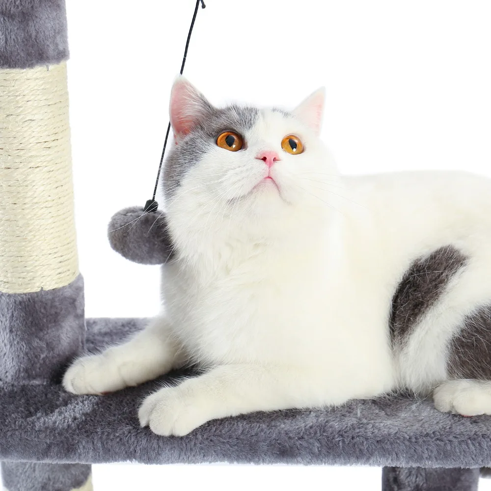 H176cm Pet Cat Tree House Condo Toy Scratching Post for Cats Wood Climbing Tree Cat Tree Towers Furniture Fast Domestic Delivery