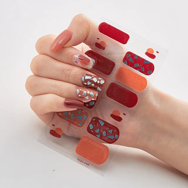 Four Sorts of Nail Stickers Fashion Nail Wraps Self Adhesive Manicure Decoracion Nail Strips Nail Sticker Set Nail Art DQ3-46