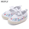 2022 Big Bow Toddler Shoes For Newborn Floral Embroidery Baby Soft Sole First Walker Anti-Slip Baby Girls Shoes Prewalker ► Photo 2/6