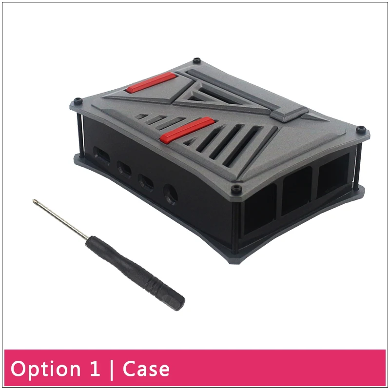 Option 1 Новейший Raspberry Pi 4 Модель B ABS чехол серебристо-серый пластиковый корпус коробка | супер двойной вентилятор охлаждения для Raspberry Pi 4 - Цвет: Option 1