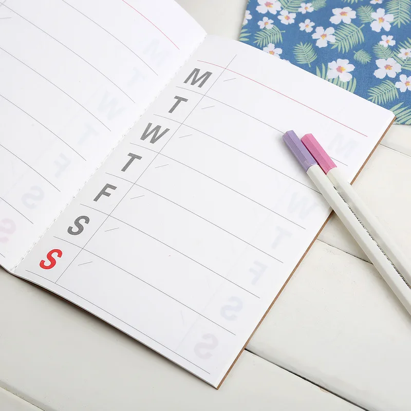Weekly Planner A5 Kraft Paper 64 pages Notebook time manager Diary Office&ampSchool supplies | Канцтовары для офиса и дома