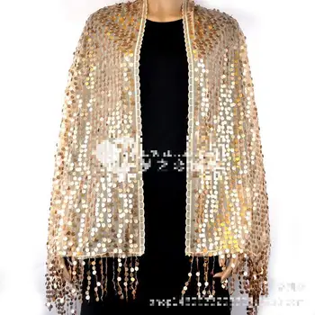 

Tassels Cape Pashmina Kerchief Long Mujer Bufanda Sequins Voile Scarf Ring Women Shawls Wrap Evening Party Echarpes Mantilla