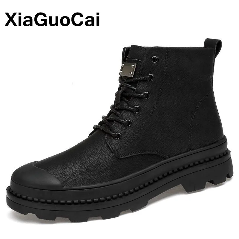 

2020 Autumn Winter Men Military Army Boots Big Size Warm Plush Male Shoes High Top Outdoor Lace Up Black Ankle Boots New Arrival