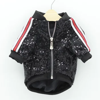 

Luxury design Pet Dog Trench dogs Clothes pets sequin jacket For Small Dogs Puppy Cat Costumes French Bulldog Bichon Clothing