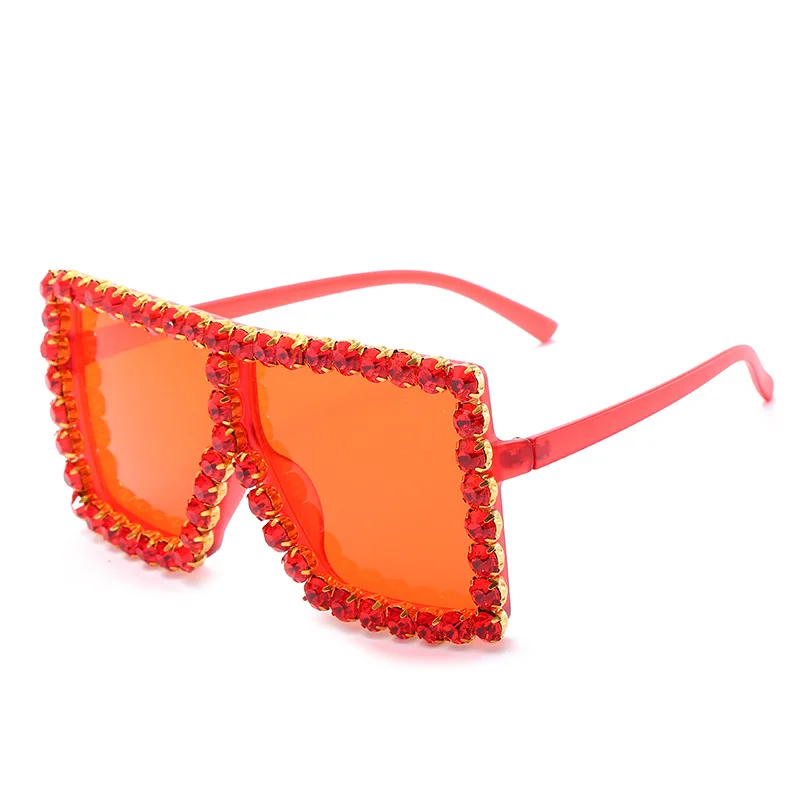 Oversized Crystal Sunglasses Women Square  sunglasses Bling Rhinestone Sun glasses for Woman Luxury Fashion Shade UV 400 fashion sunglasses Sunglasses