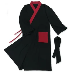 Chinese Traditional Retro Style Cotton Pajamas Soft Loose Bathrobe Kimono Pleated Hanfu Sleep Lounge Monk Wear Chanese Tao Robe