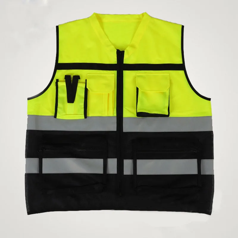 Outdoor Work Reflective Safety Jacket Sports Motorcycle Riding Running Fishing Vest Sanitation Patrol High Visibility One Size reflective vest