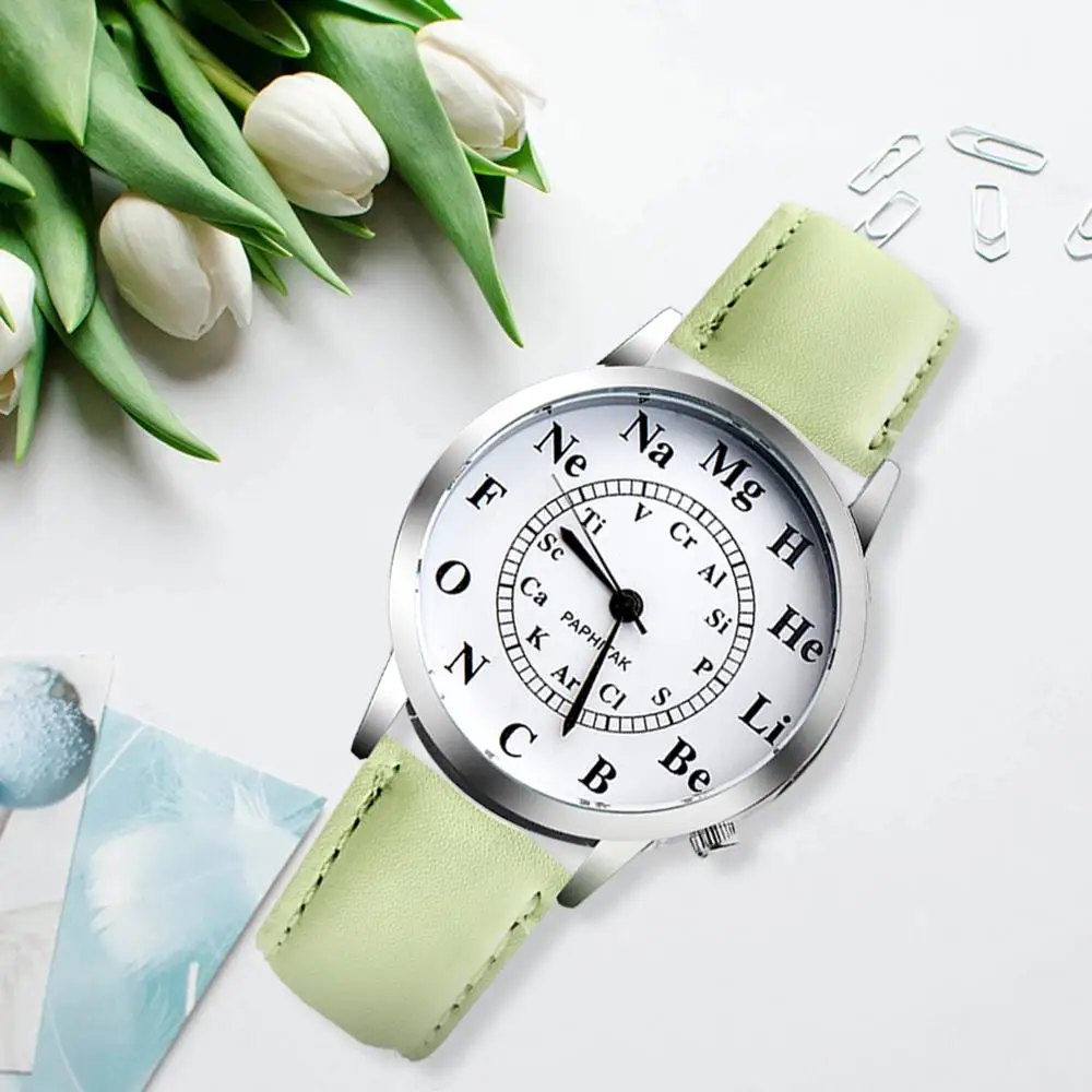 Водонепроницаемые кварцевые часы с холщовым ремешком, женские наручные часы с химическим элементом, наручные часы, высококачественные часы, ретро дизайн