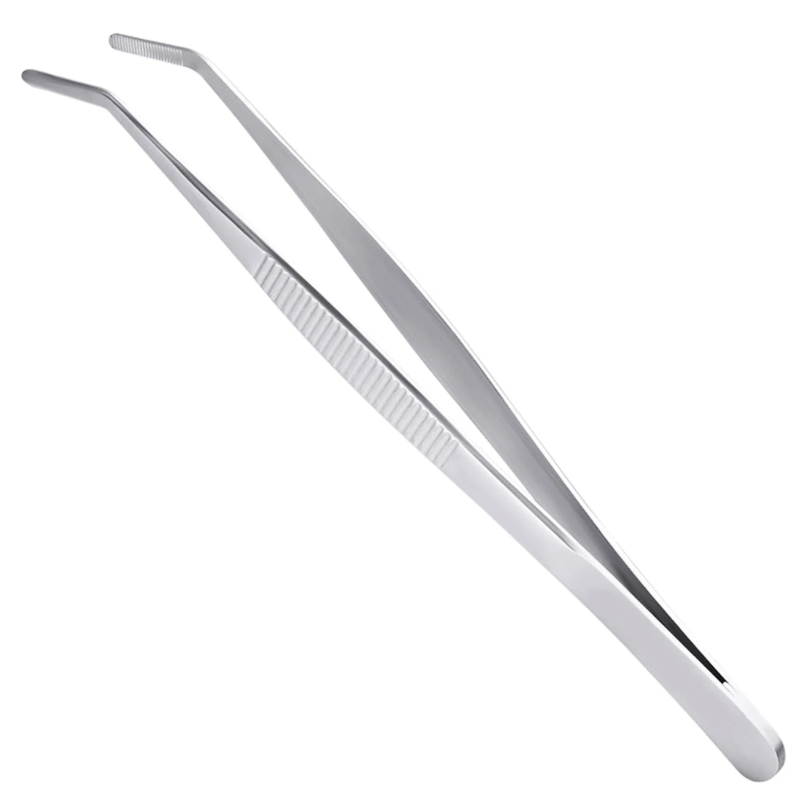 Forceps Tweezers Bent Flat Tips Precision Curved Science Surgical Tongs