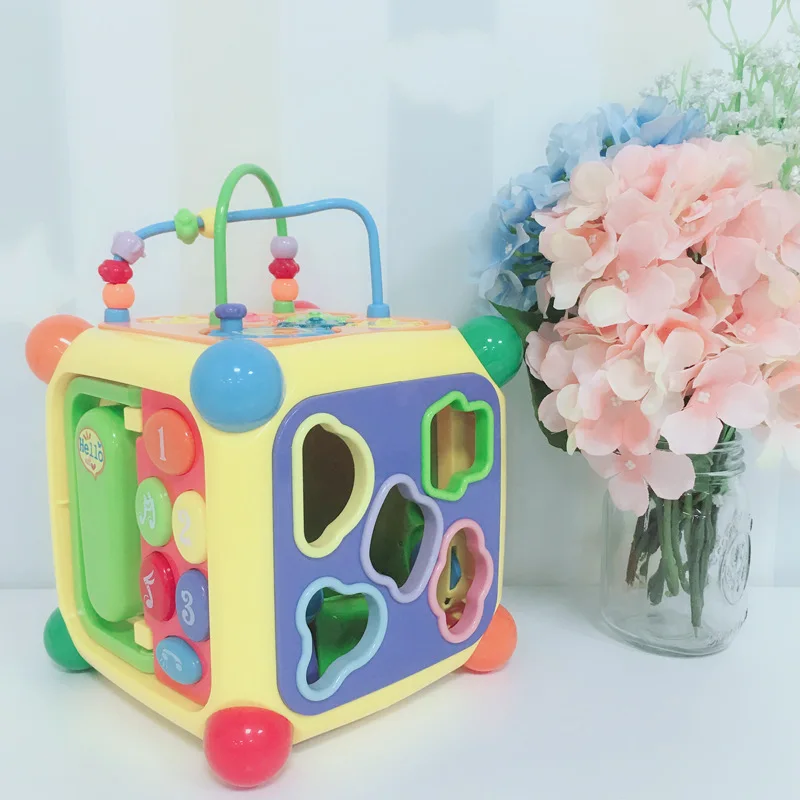 

GOODWAY Hexahedral Early Childhood Educational Baby Toy 0-1-Year-Old Infant Game Table Multifunctional Toy Table Acumen Estates
