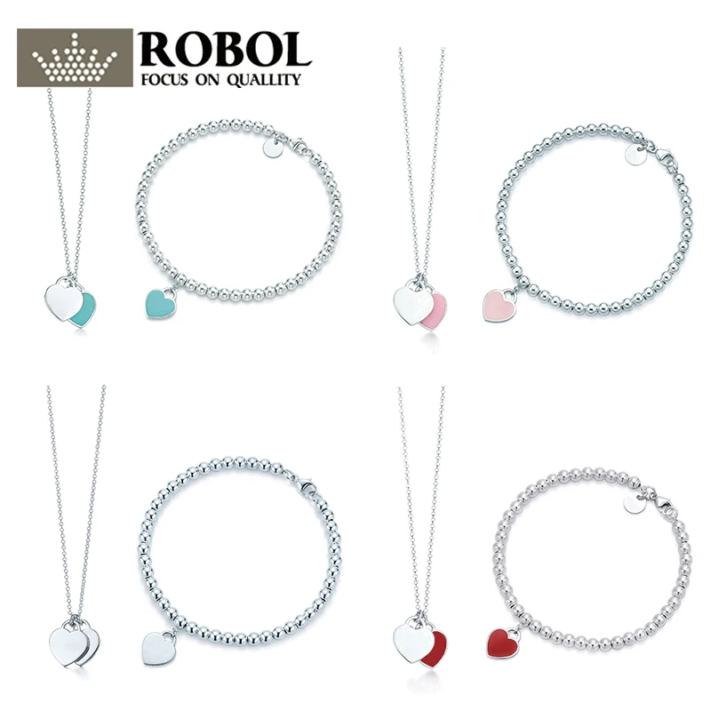

SL TFX RLLEN Quality Original Classic Elegant Love DIY Necklace Bracelet Set Multicolor Optional Women Jewelry Free Shipping
