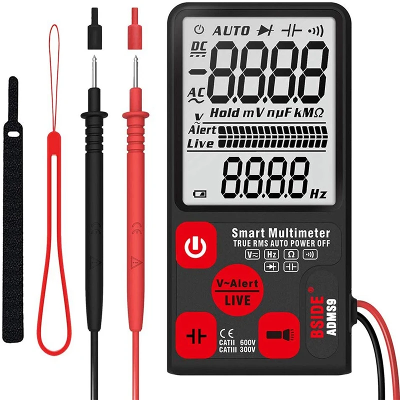BSIDE ADMS9 Мини цифровой мультиметр тест er Вольтметр Ом Сопротивление NCV тест непрерывности