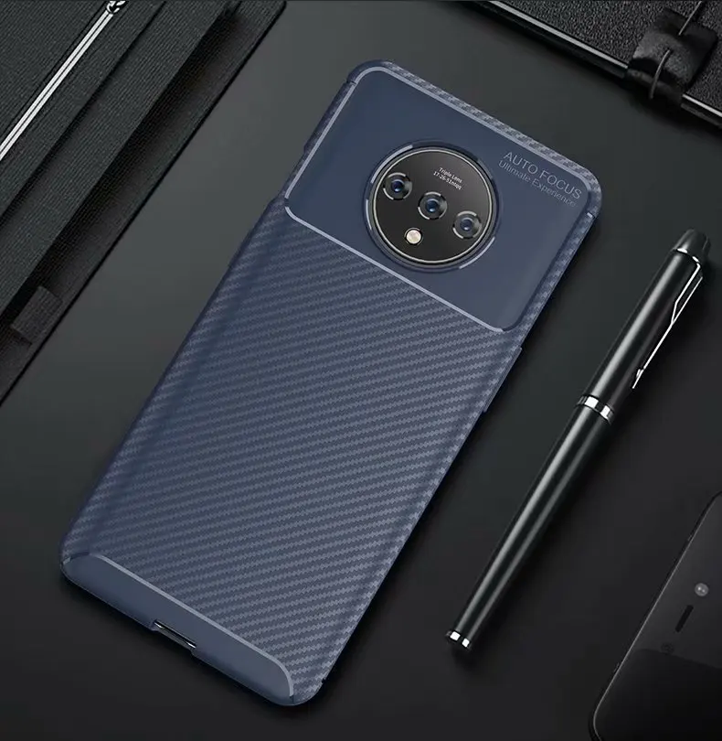 Для oneplus 7T чехол из углеродного волокна Полная защита Мягкая силиконовая задняя накладка из ТПУ чехол для oneplus 7t Pro Чехол