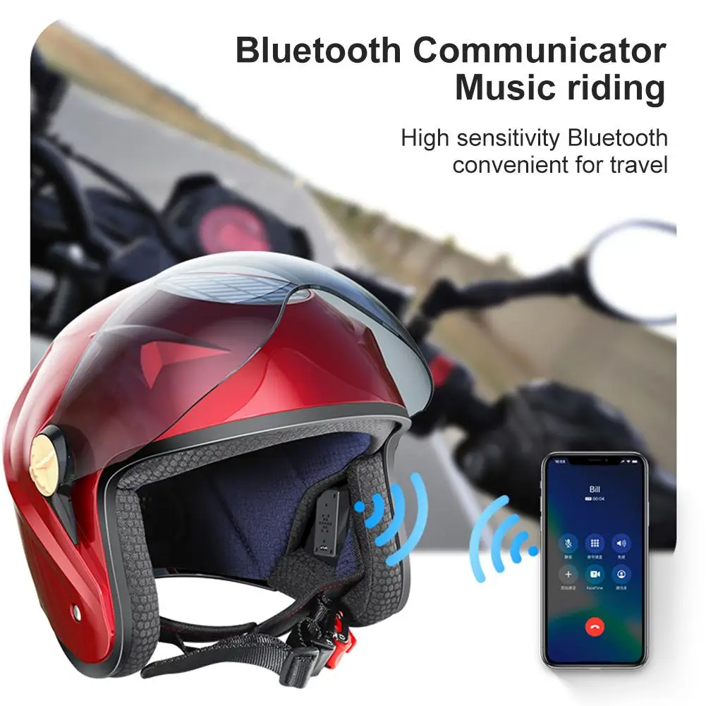 Motorcycle Helmets with Solar Power Smart Bluetooth Electric Bicycle