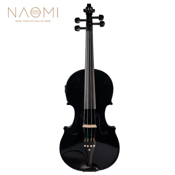 

NAOMI 4 Strings 4/4 Acoustic Violin Fiddle Maple EQ Electric Violin Musical Instruments With Case BrazilWood Bow For Beginner