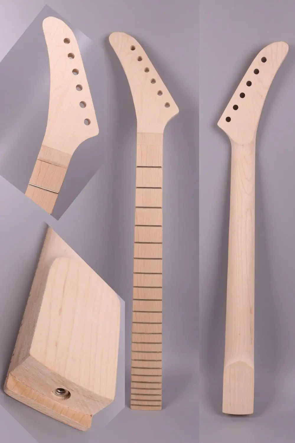 Electric Guitar Neck Replacement 22 Fret 25.5 Inch Maple Fretboard No