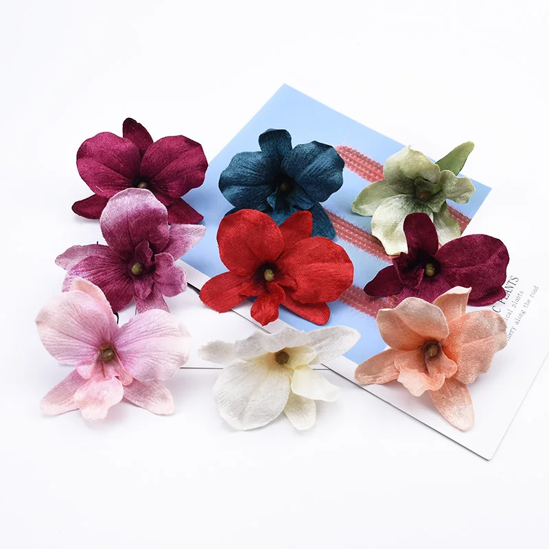 

2/5/10 Pieces Silk Butterfly orchid flowers for scrapbooking diy garland gifts box a cap wedding home decor artificial flowers