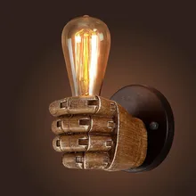 

Creative Retro LED Antique Resin Fist Wall Lamp European Style Bar Restaurant Cafe Decorative Wall Light Left And Right Hand