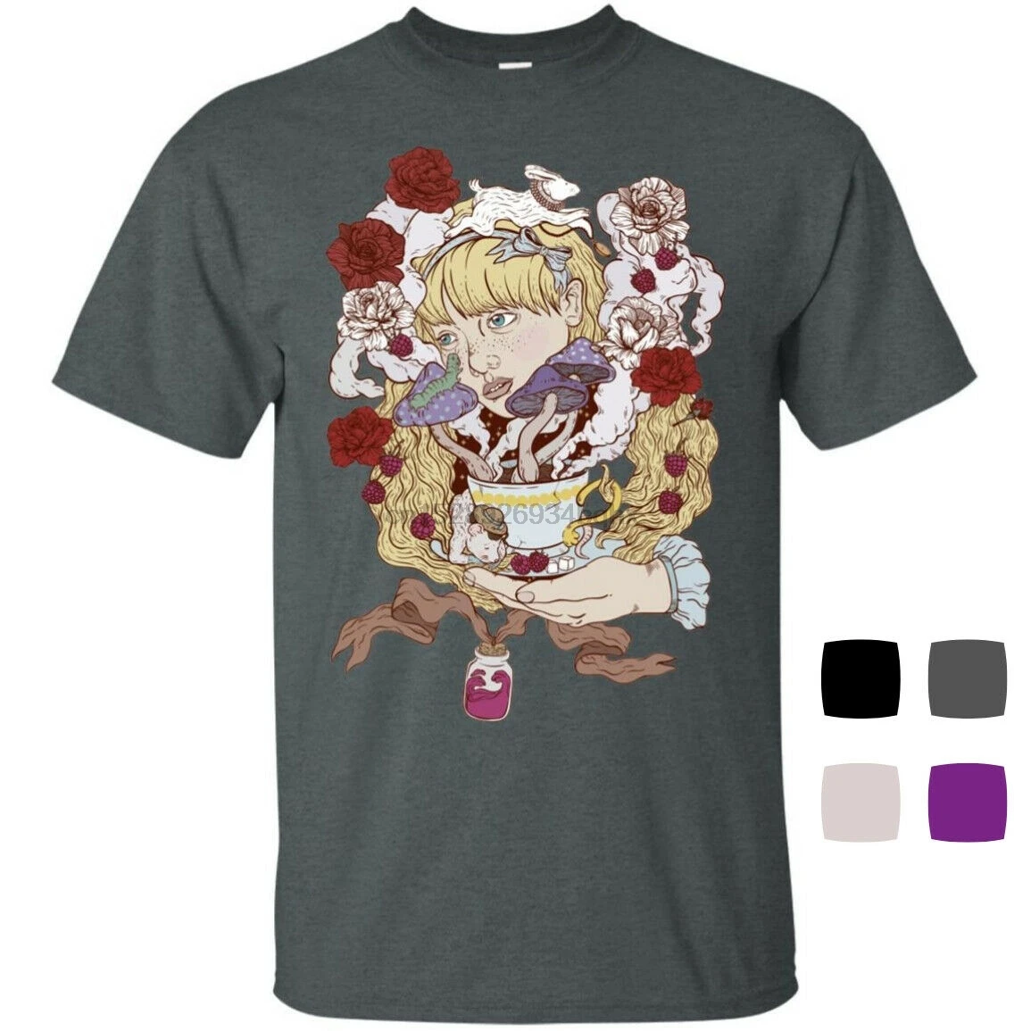 

RS - Alice Gone Mad - Mens T Shirt Guys Vintage Style Acid Psychedelic Clothing