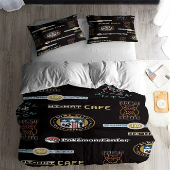 

HELENGILI 3D Bedding Set Pokemon Pikachu Print Duvet Cover Set Bedcloth with Pillowcase Bed Set Home Textiles #JL-43