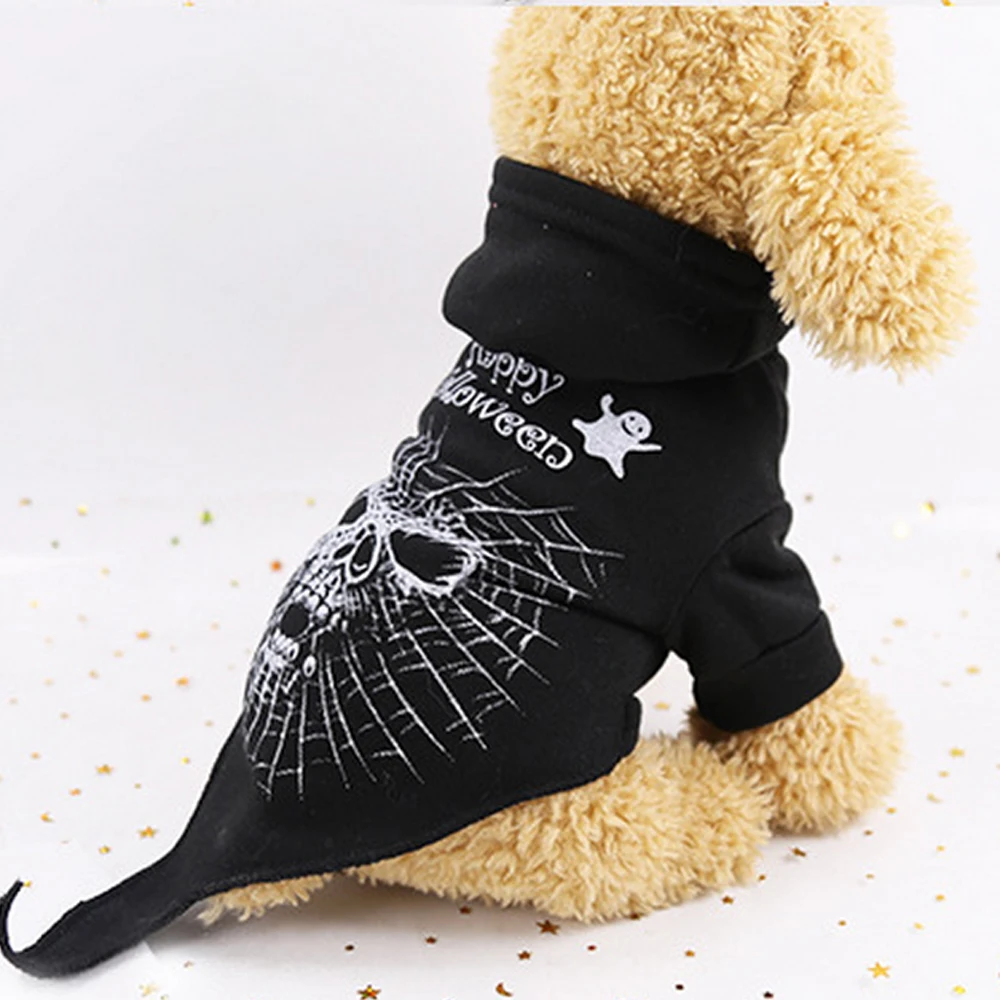 Pet Puppy костюм для косплея на Хеллоуин Одежда для собак Череп Скелет теплая одежда для домашних животных на Хэллоуин для домашней собаки