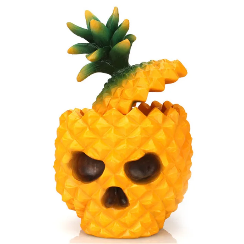 

Hot sale in Europe Resin Material Yellow Pineapple Shape Storage Tank Home furnishings Storage box
